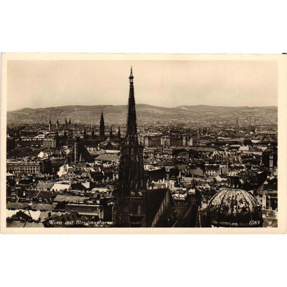 Vintage Vienna Austria RPPC Postcard Wien mit Stephansturm St Stephens Cathedral