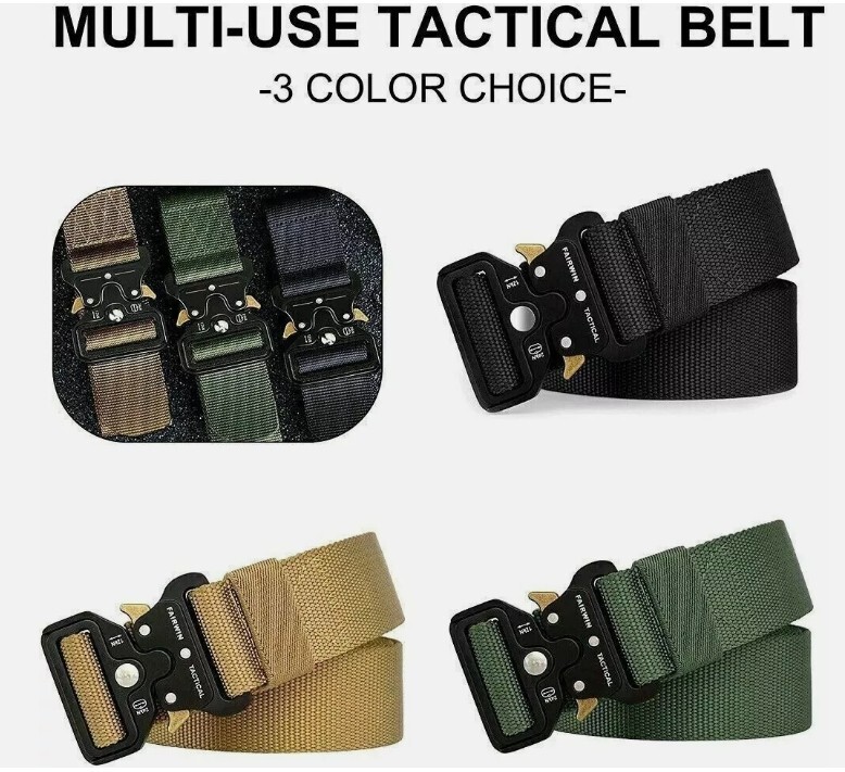 Military Tactical Belt Heavy Duty Security Guard Working Utility Nylon Waistband