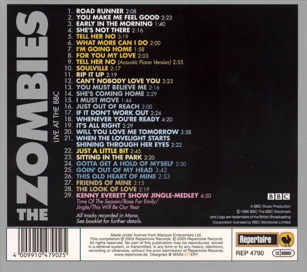 The Zombies Live At The Bbc New Cd