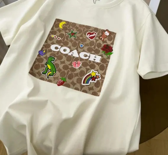 NWT COACH Women’s Signature beige T-shirt COTTON reprint