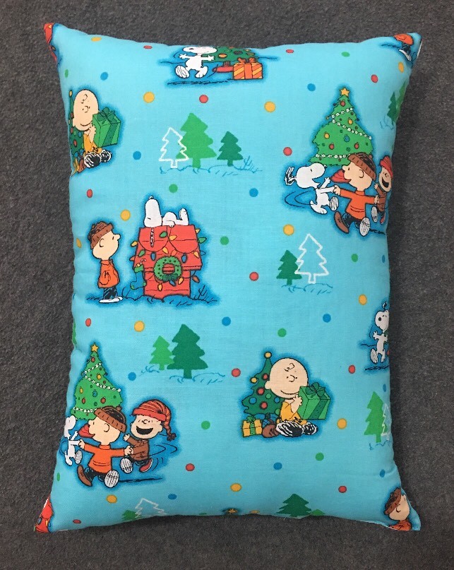 Handmade Charlie Brown Snoopy Christmas Throw Pillow 12x9 Inches-image