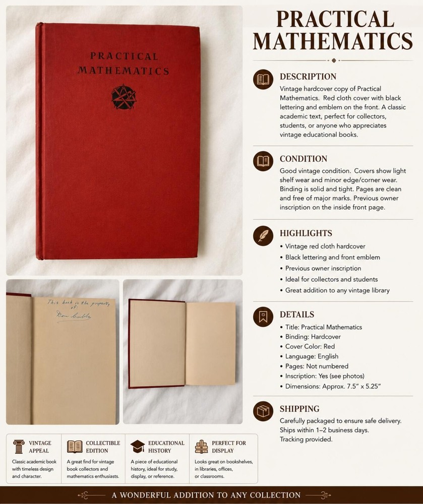 Vintage hardcover copy of Practical Mathematics