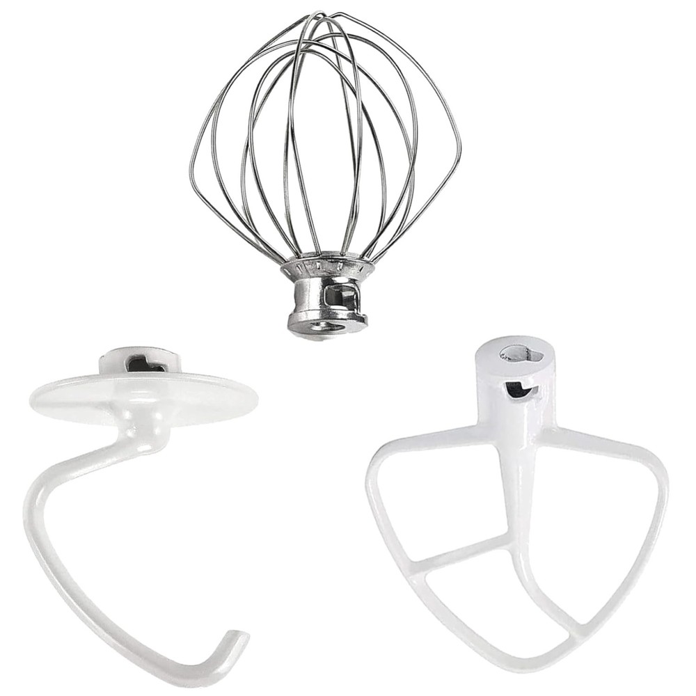 Elevate Baking with 3-Piece Kitchen Aid Mixer Attachment Set - Stainless Steel