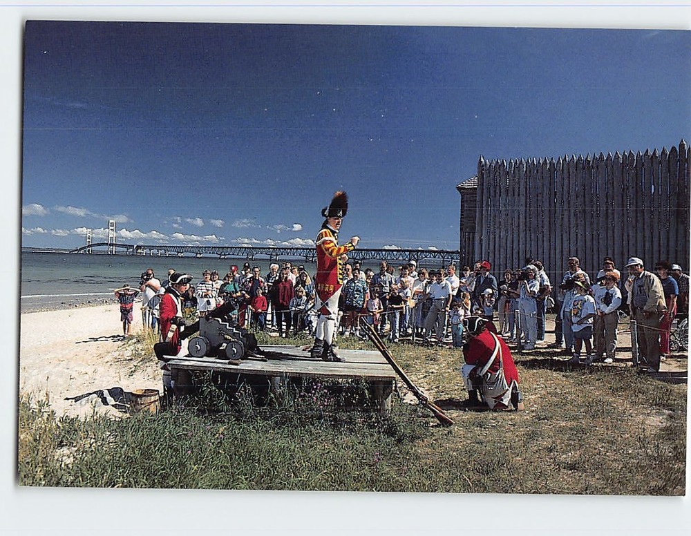 Postcard Colonial Michilimackinac Mackinaw City Michigan USA
