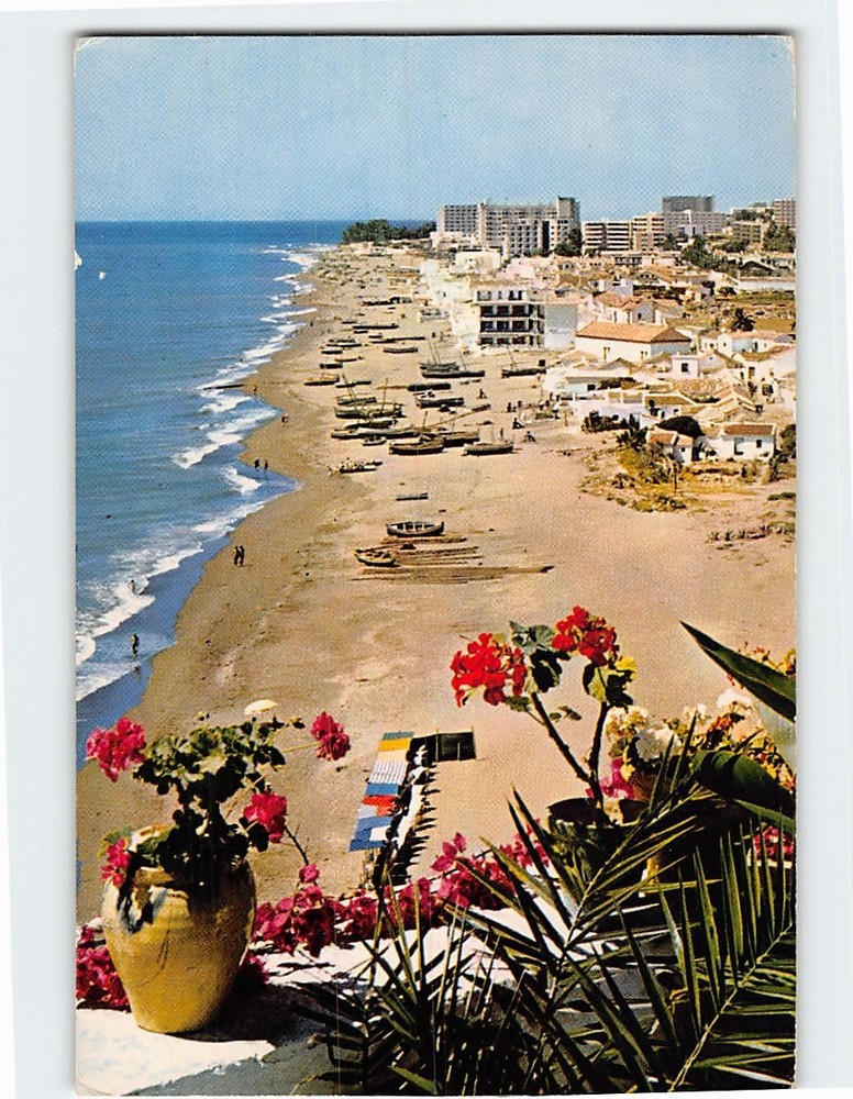 Postcard Carihuela Beach Torremolinos Costa del Sol Spain