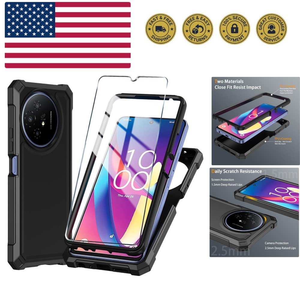 for TCL 50 XL 5G Phone Case/TCL 50 XL NXTPAPER 5G Case with Tempered Glass Sc...