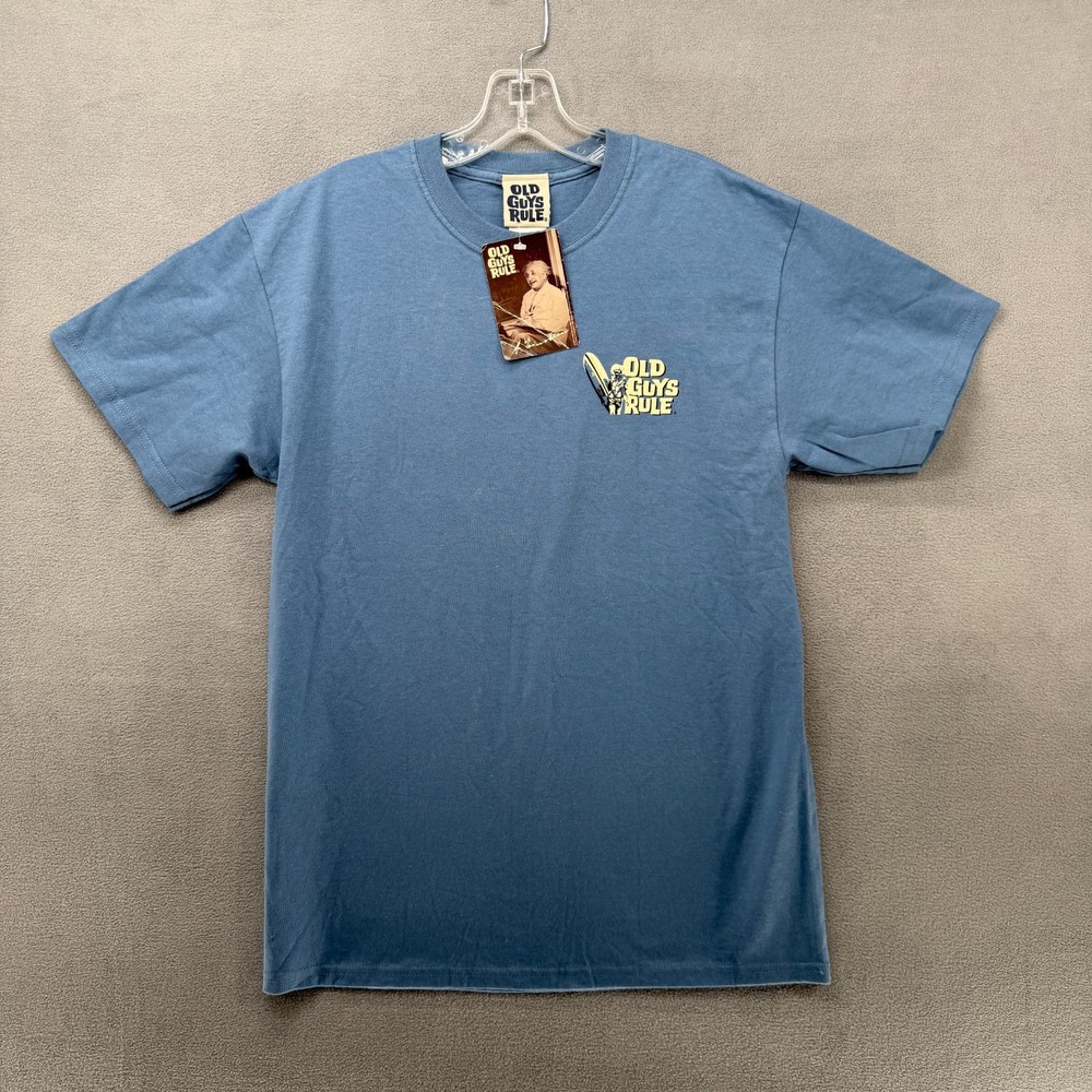 Old Guys Rule T-Shirt Mens Medium Blue Short Sleeve Graphic Logo Tee NWT