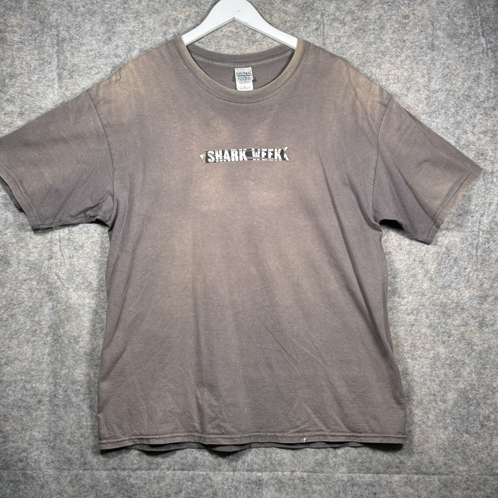 Vintage Y2K Discovery Channels Shark Week Promo T Shirt Mens Size XL 23x31