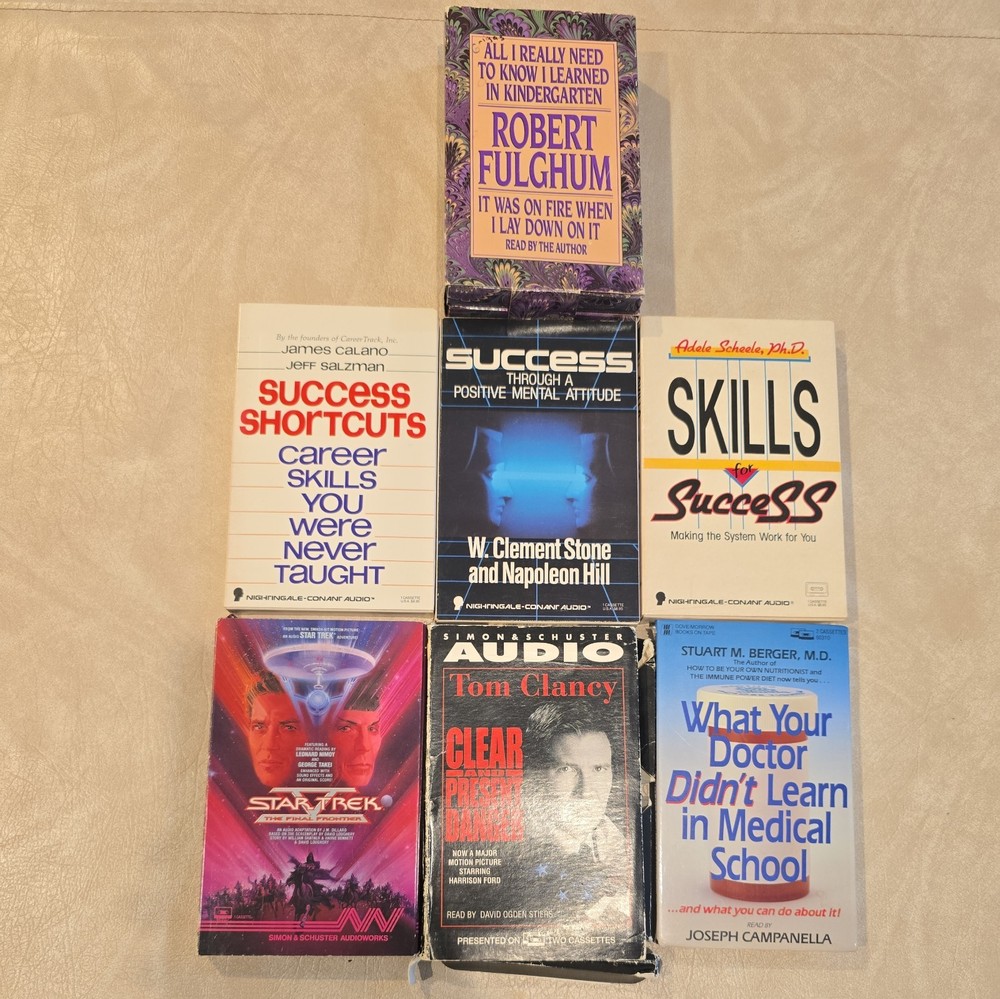 Lot of 7 Books on Tape 10 Cassette Audiobooks vintage