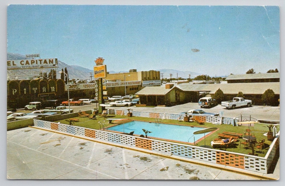 El Capitan Motor Lodge Casino Hawthorne Nevada Vintage Chrome Postcard