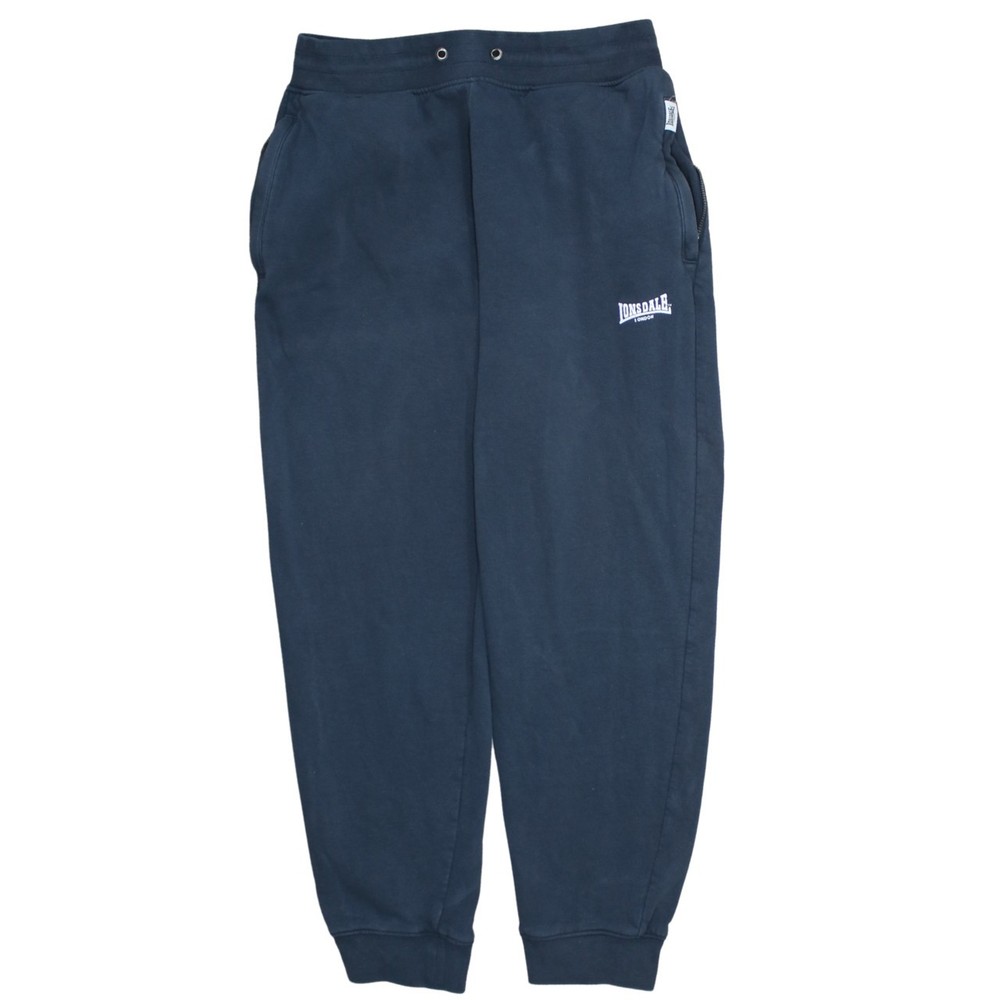 Lonsdale London Mens Joggers Navy Blue Fleece Relaxed Fit Elastic Waist L