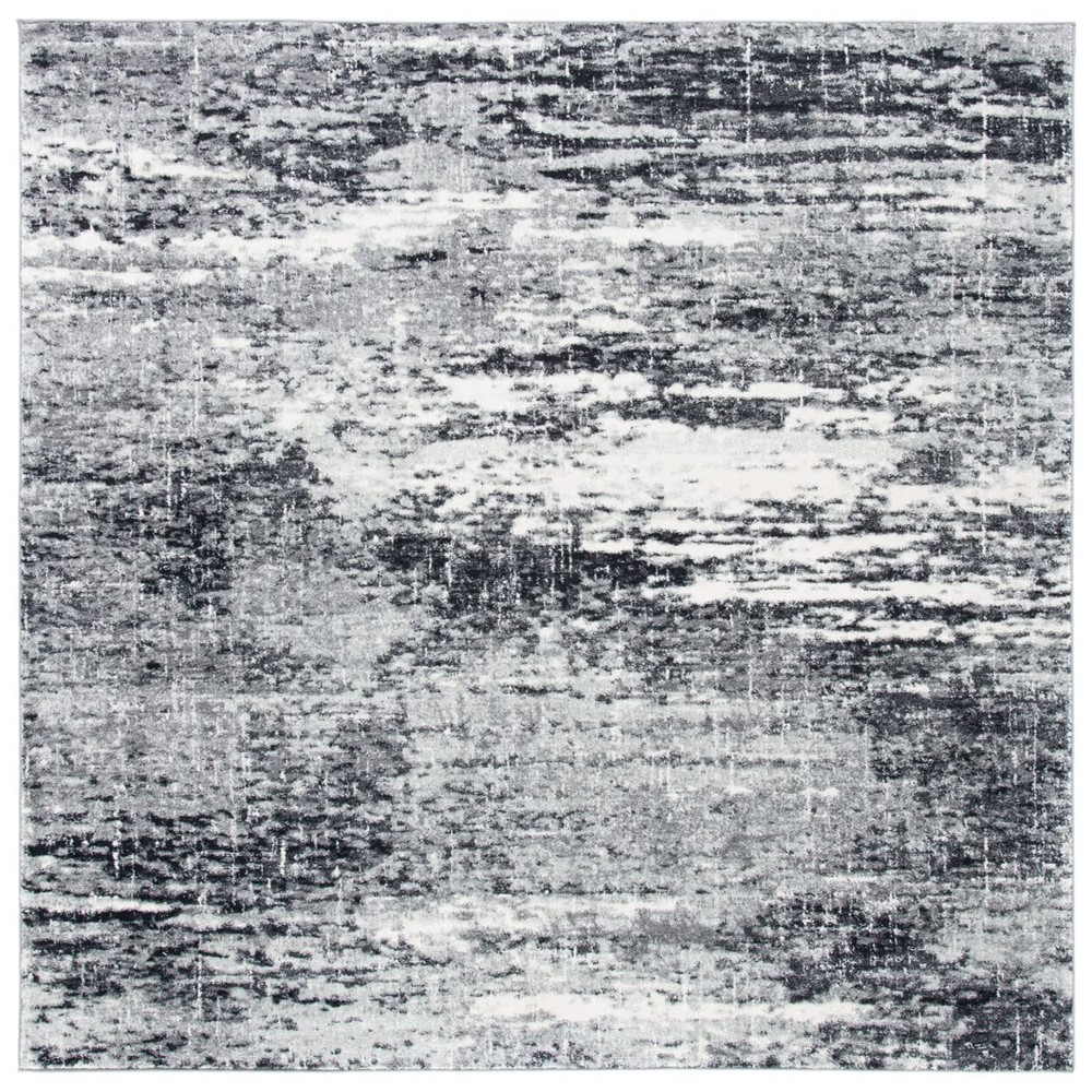 Evoke Modern Abstract Ivory Dark Grey 2x5 Accent Rug for Stylish Interiors