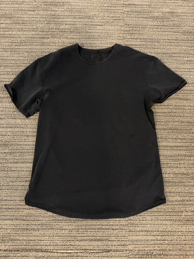BYLT Premium Basics Drop Cut Lux T-Shirt Men’s XL Black Short Sleeve Stretch