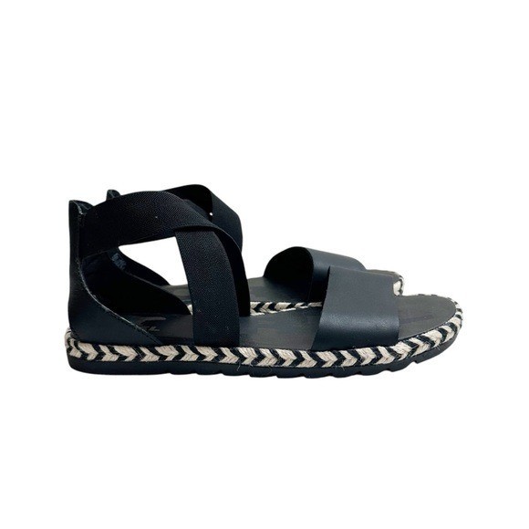 Sorel Black Elastic Strap Espadrille Sandals