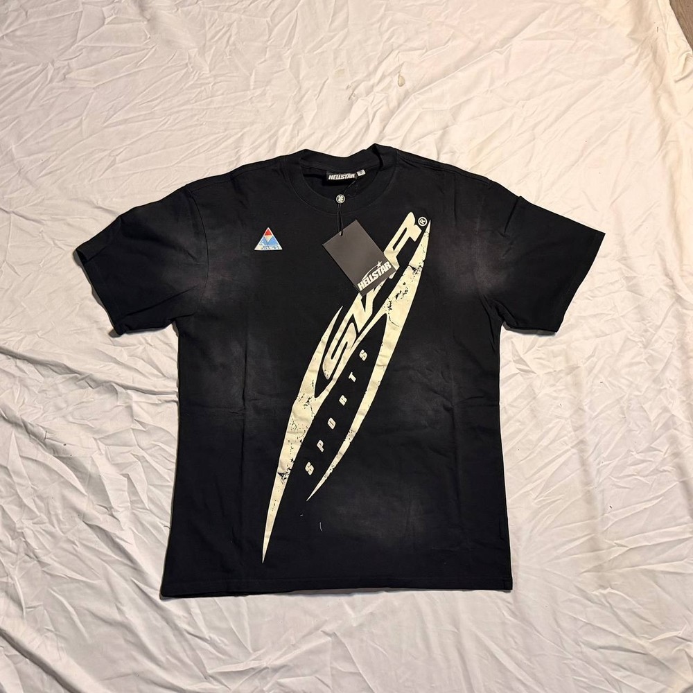 HELLSTAR Men’s Black Graphic Logo Crew Neck Short Sleeve T-Shirt Size L