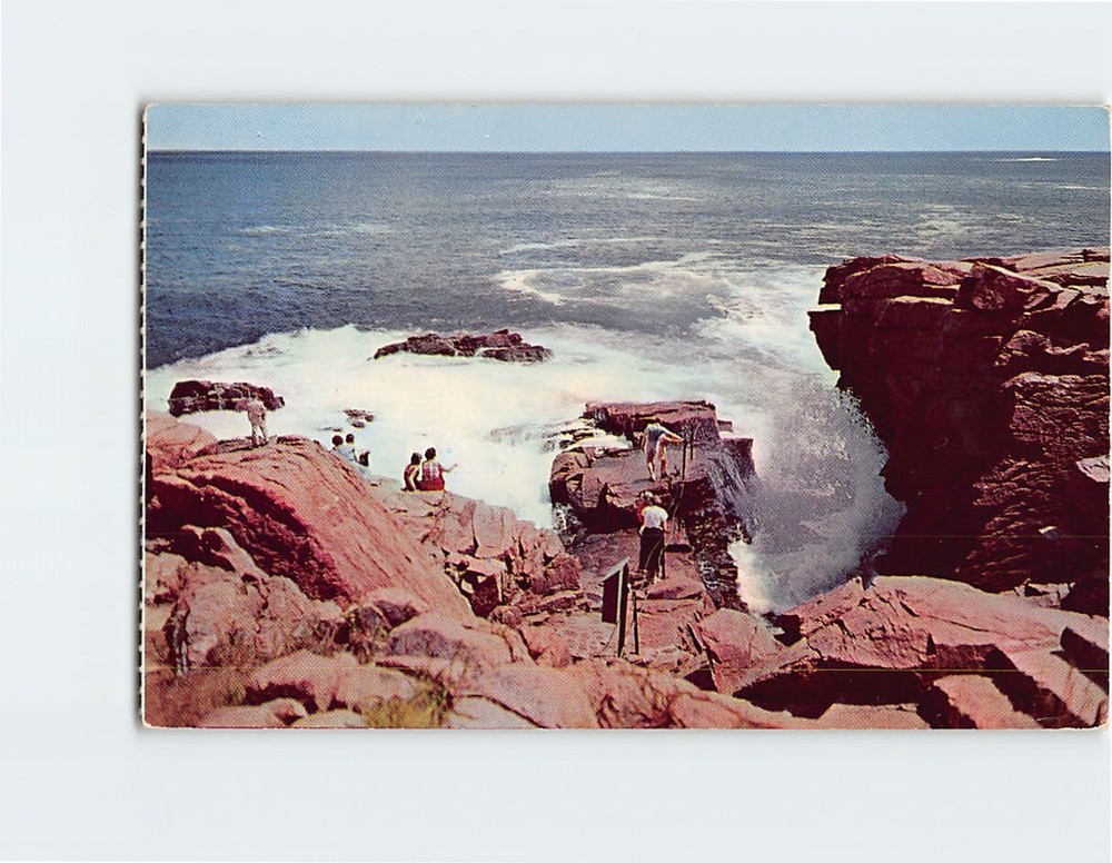 Postcard Thunder Hole Acadia National Park Mt. Desert Island Bar Harbor Maine-image
