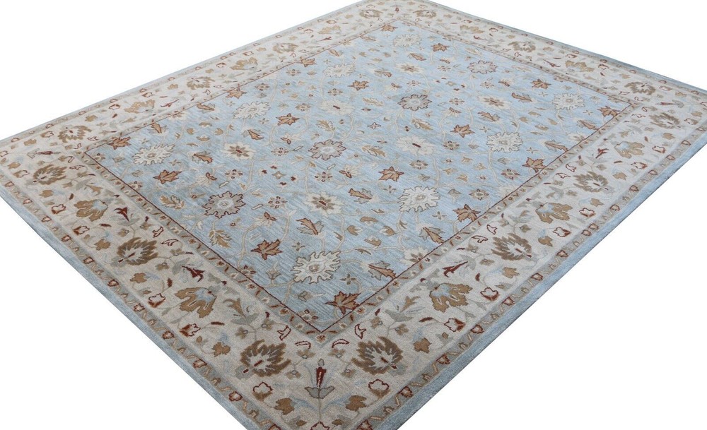 Rug Hand tufted Blue Traditional Style Handmade Tufted 100% Woolen Area Rugs