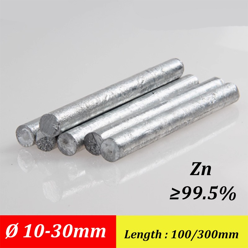 Marine Solid Pure Zinc Round Rods Zinc Electrode Sacrificial Anode Bar Ø 10-30mm