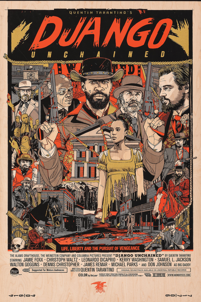 Django Unchained Movie Poster Featuring Jamie Foxx Christoph Waltz Leonardo DiCaprio