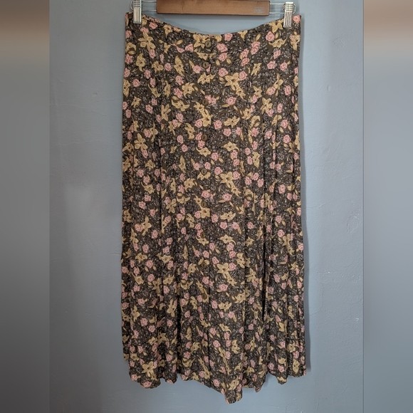 Vintage Cottagecore Sag Harbor Floral Midi Skirt Size Medium