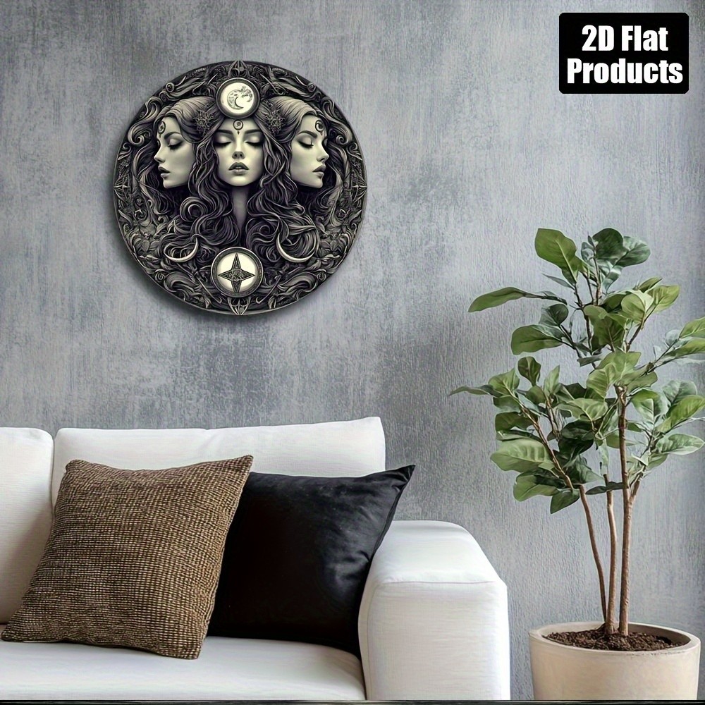 Hecate Witch Theme Round Aluminum Plate 8X8Inch Halloween