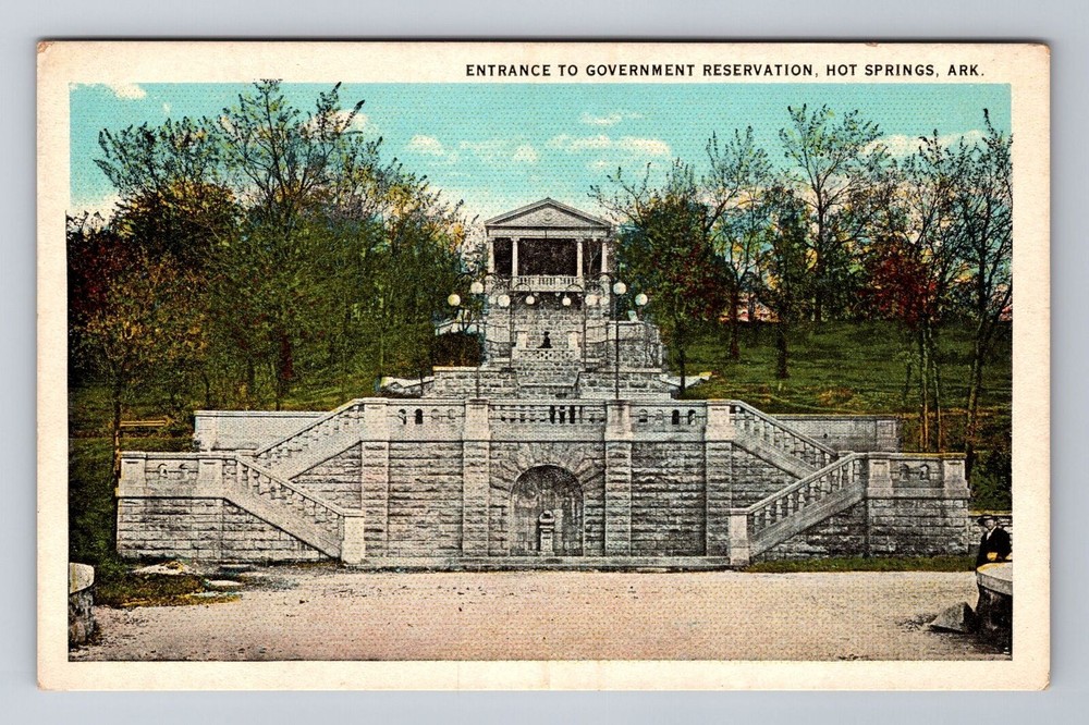 Hot Springs AR-Arkansas, Entrance To Government Reservation, Vintage Postcard