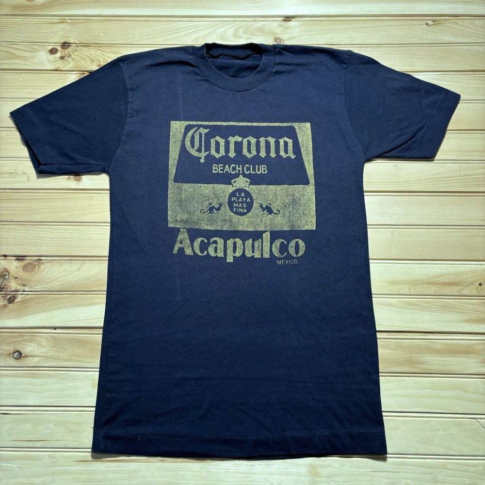 Vintage 80s 90s Corona Beach Club Acapulco Mexico Single Stitch Shirt Size Large