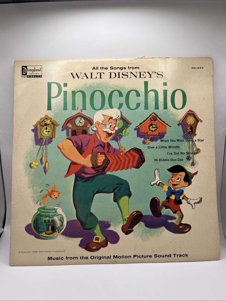 Walt Disney's Pinocchio 1959 DQ1202 Vinyl LP Record