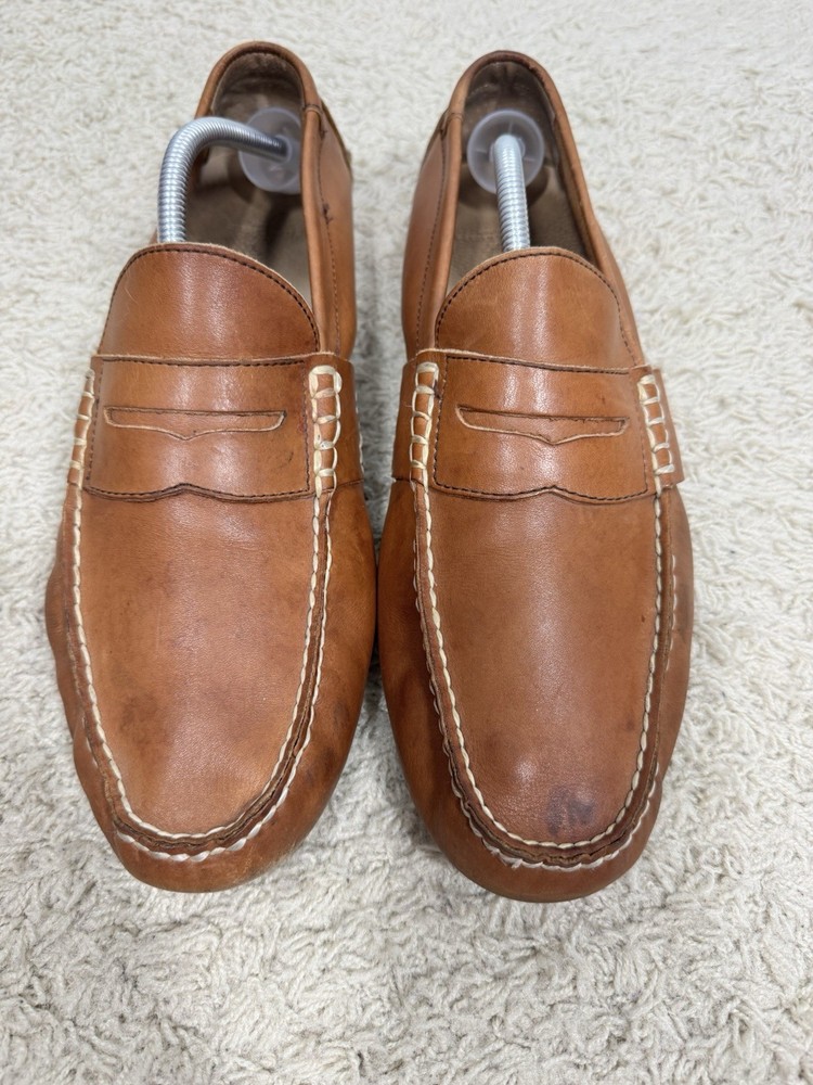 Polo Ralph Lauren Telly Tan Brown Leather Moccasin Driving Loafers Men’s 10.5D