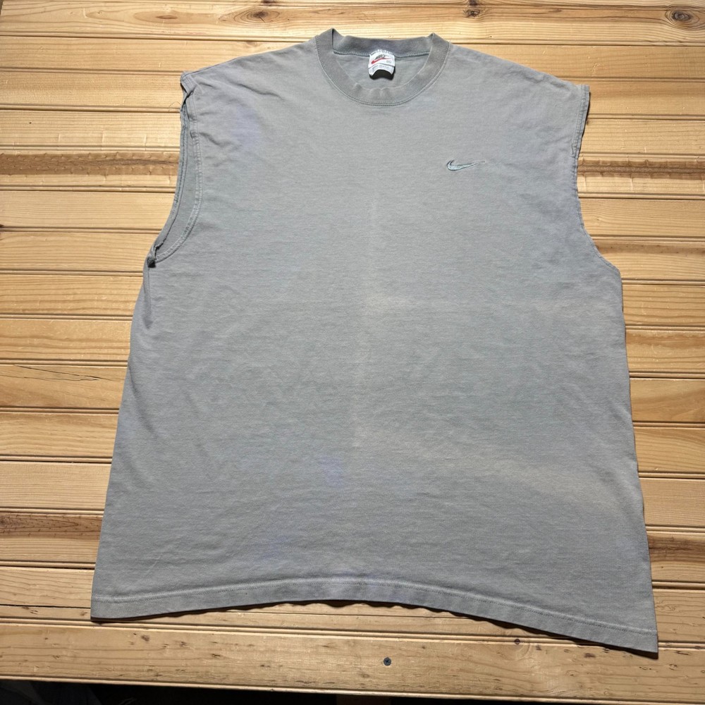 Vintage Y2K Nike Sportswear Mini Swoosh Embroidered Blank Muscle Shirt USA - XXL