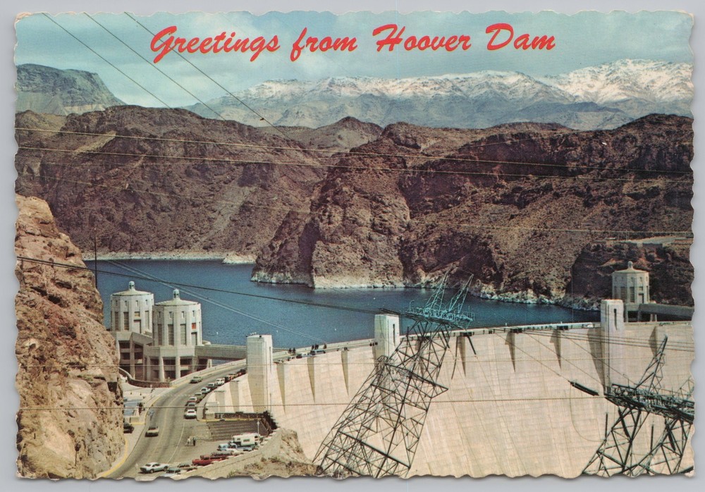 State View~Air View Hoover Dam Nevada & Arizona~Continental Postcard