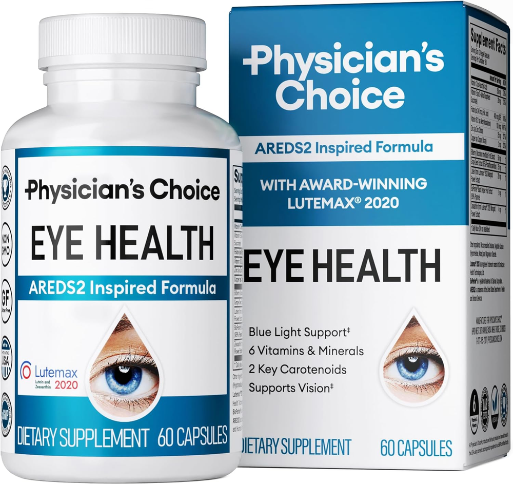 Areds 2 Eye Vitamins - Lutein, Zeaxanthin & Bilberry Extract - Supports Eye Stra