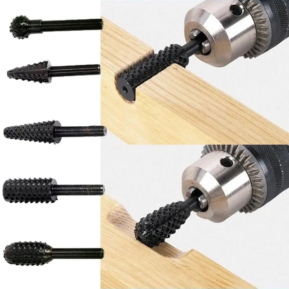5pcs 1/4'' Drill Bit Set Woodworking Knife Carving Cutting Hand Tools - NEW