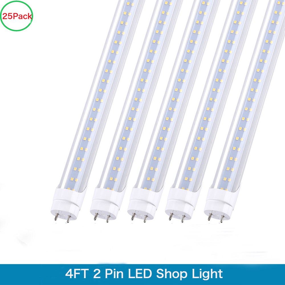 25Pack 28W 4FT T8 Led Shop Light 4Foot G13 Led Tube Light Bulbs 5000K Clear Lens