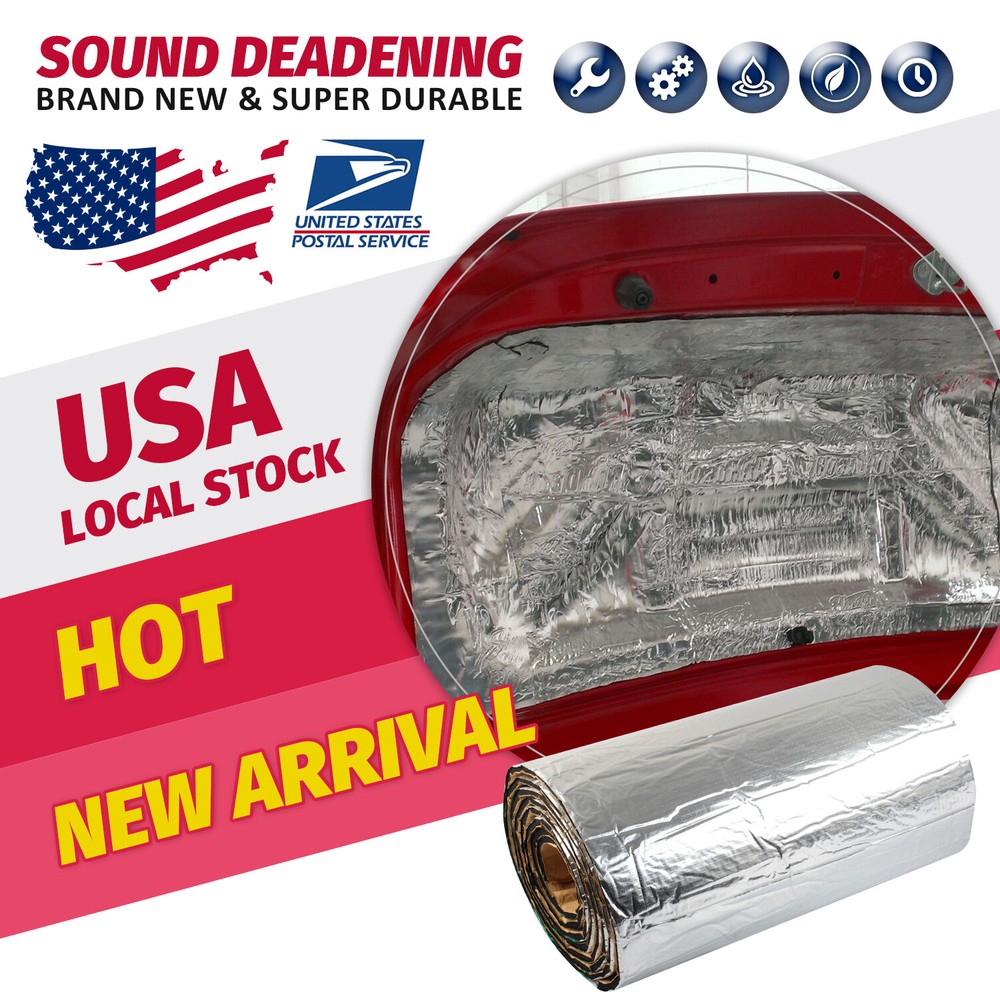 Self adhesive Fireproof Sound Deadener Heat Insulation Mat Fits Car Hood Engine