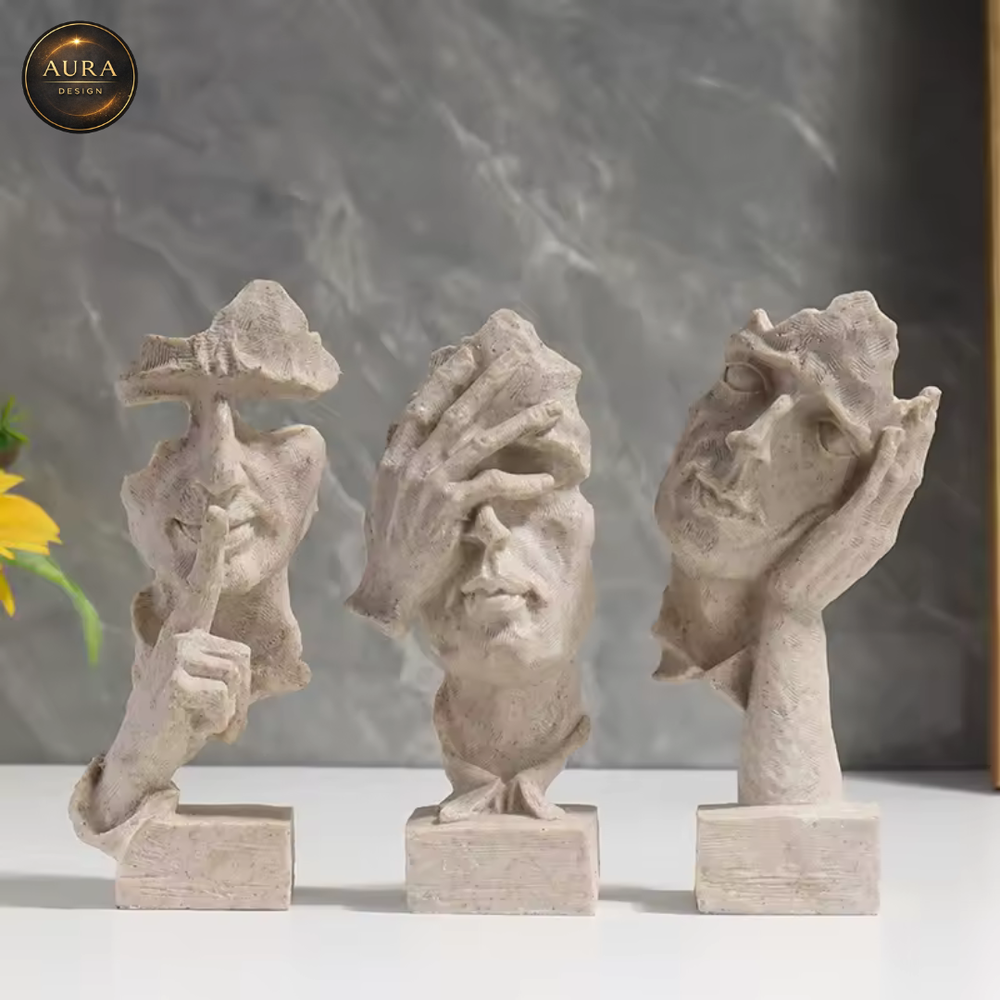 🏛 Modern Decorative Statue Silence 16cm Sand✨ Collectible Ornament