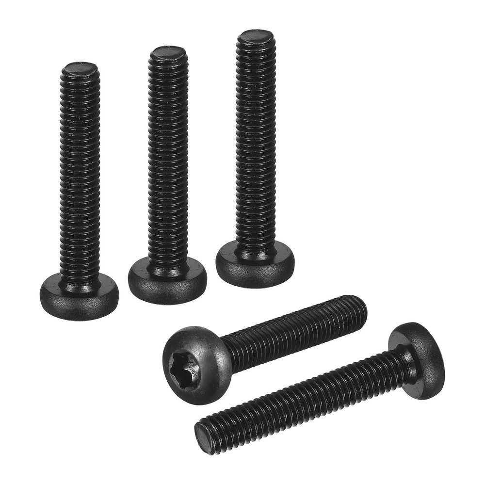 M6x35mm Pan Head Torx Security Screws - 30Pack - Carbon Steel - Black