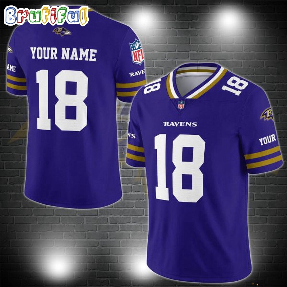BaltimorexRavens Logo Team Custom Football Jersey, Football Jersey Shirt