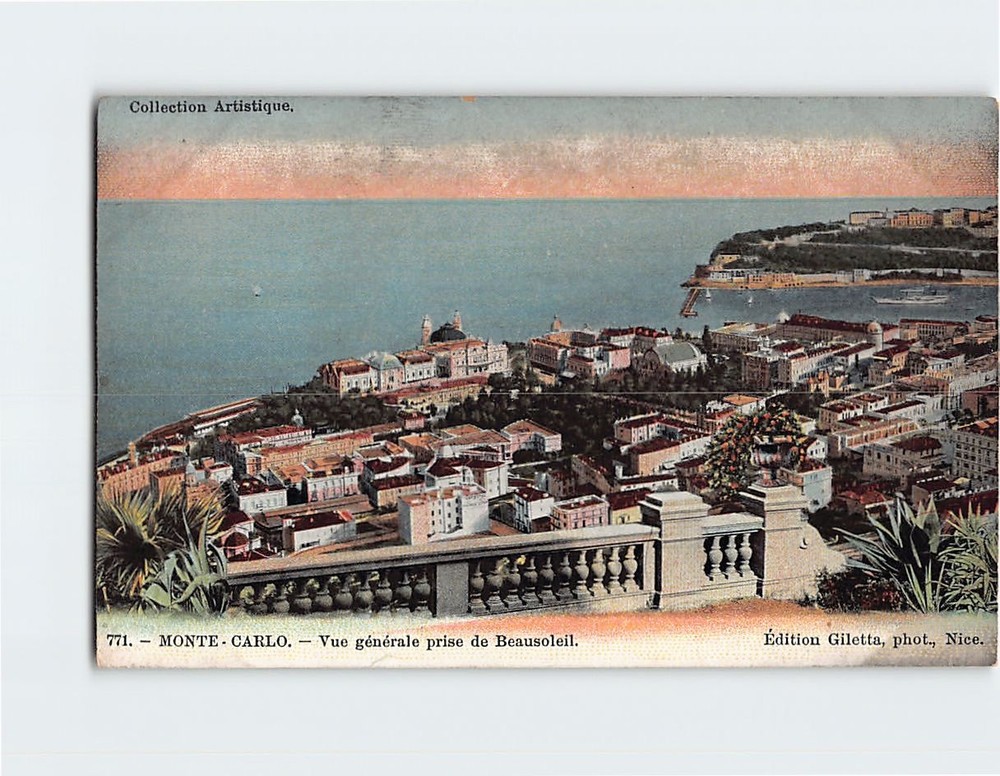 Postcard Aerial View Monte Carlo Monaco
