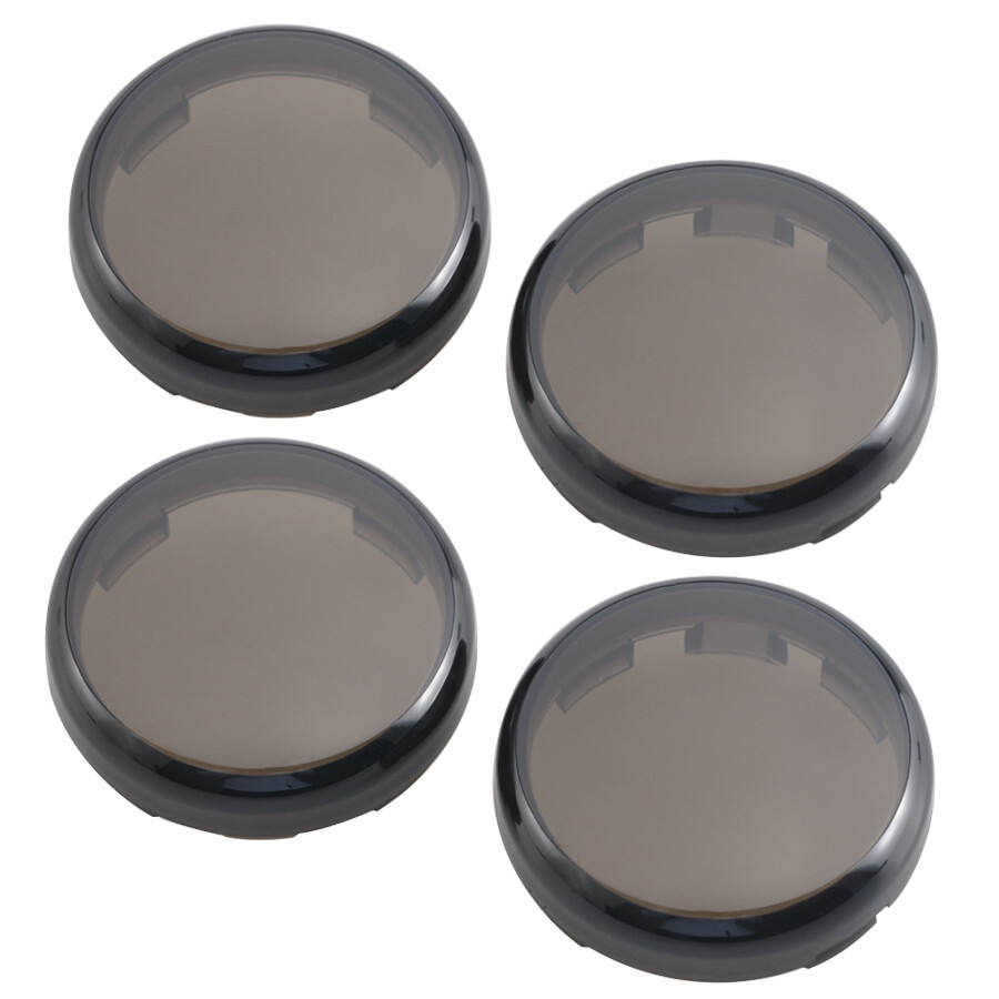 Smoke Lens 2-Pair Bullet Turn Signal Covers for Harley Dyna Sportster Softail