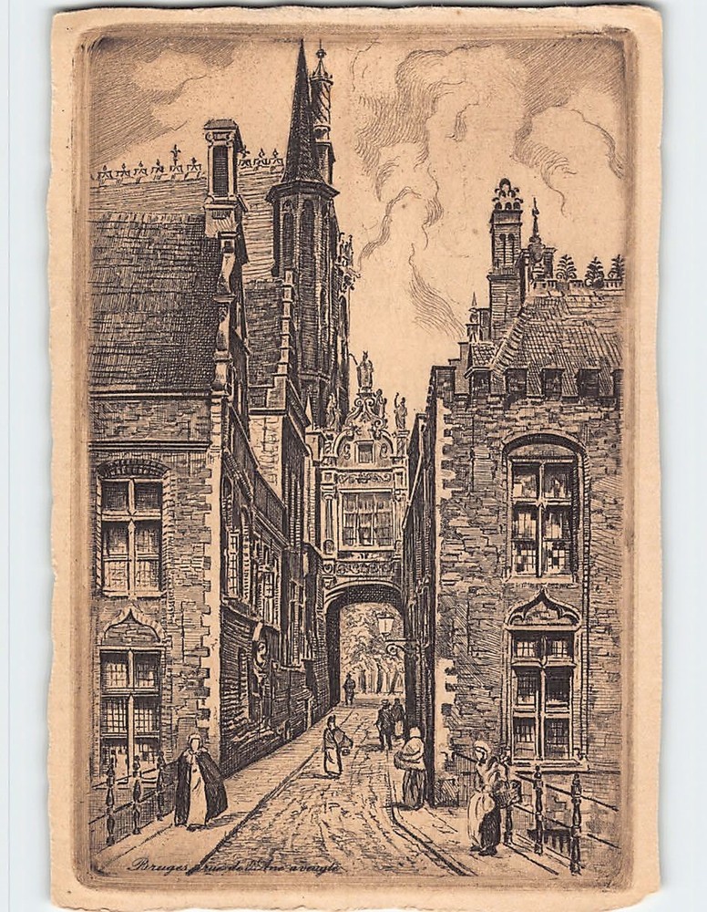 Postcard La Rue de l Ane Aveugle Bruges Belgium