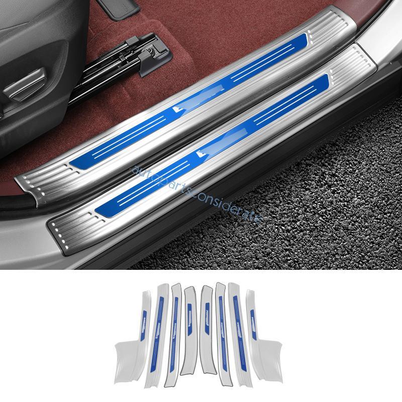 For Toyota BZ4X 2023-2024 Door Sill Scuff Plate Cover Protector Silver Titanium