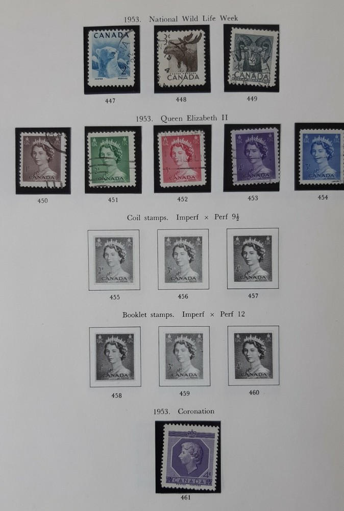 CANADA 1953-60 Queen Elizabeth II - 6 Album pages.