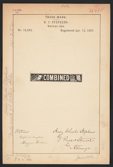 Photo: H. C. Stephens for Combined brand Writing Inks