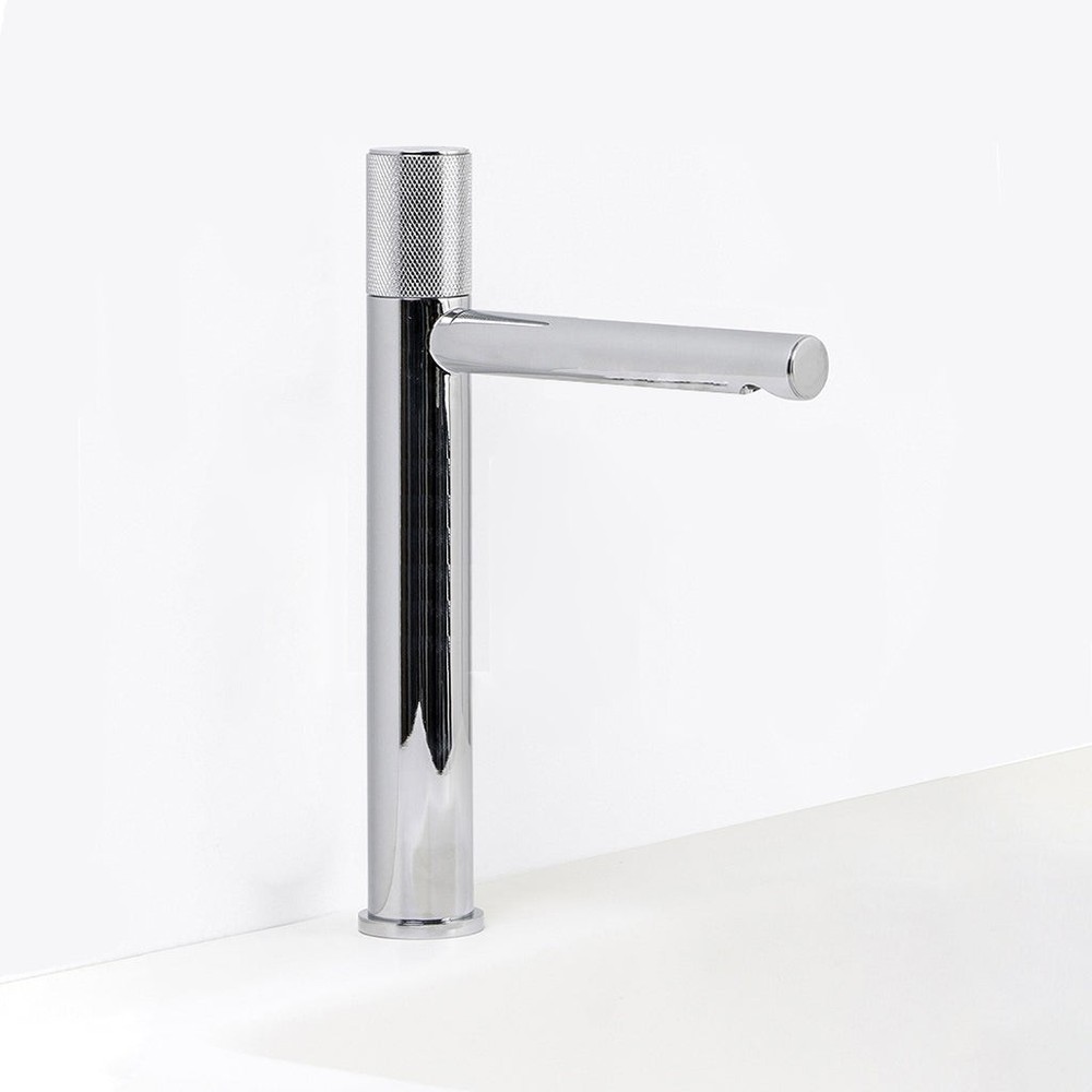 Metro Knurled Long Spout Bathroom Faucet - Vessel - 12