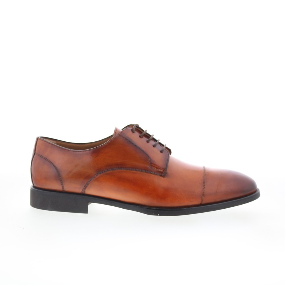Di Bianco SC538 Mens Brown Leather Lace Up Oxfords & Lace Ups Cap Toe Shoes