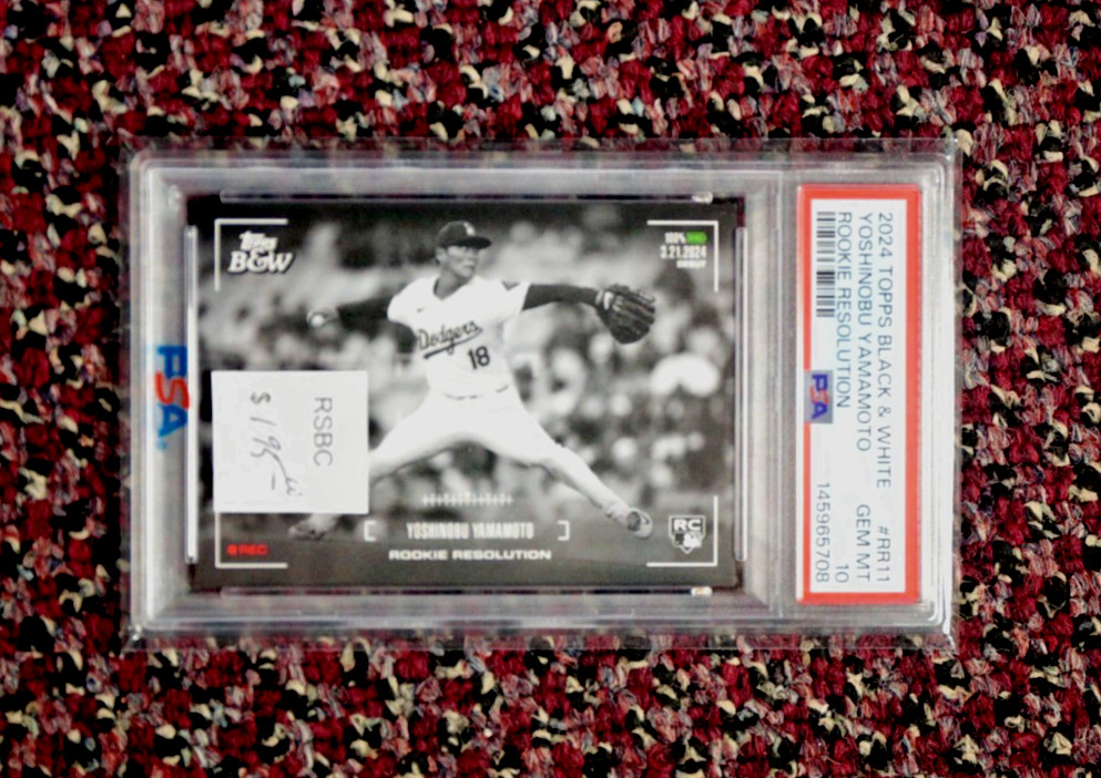 2024 Topps Black and White - Yamamoto - Rookie Resolution - RR11 - PSA 10 - Nice