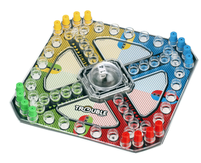 Pop-O-Matic Trouble Kids Board Game, Family Games for 2-4 Players