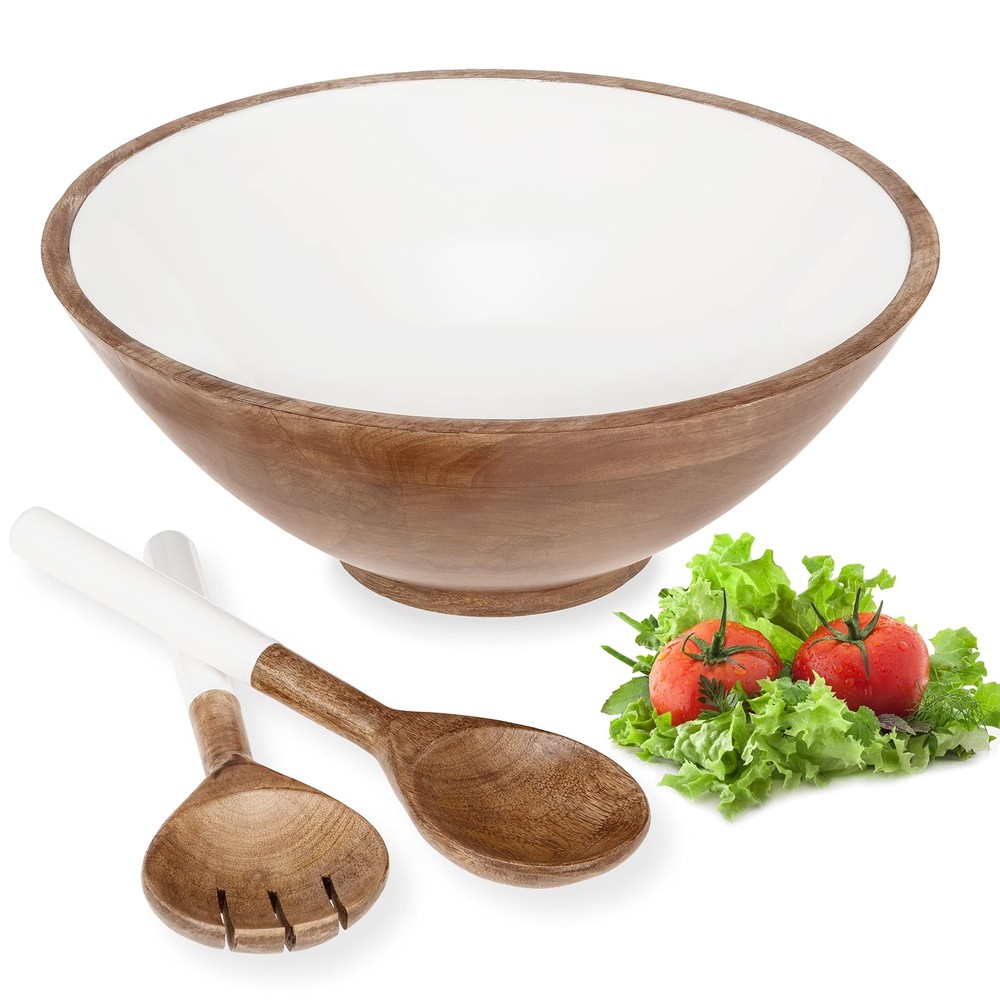 Wooden Salad Bowl Set Large 12