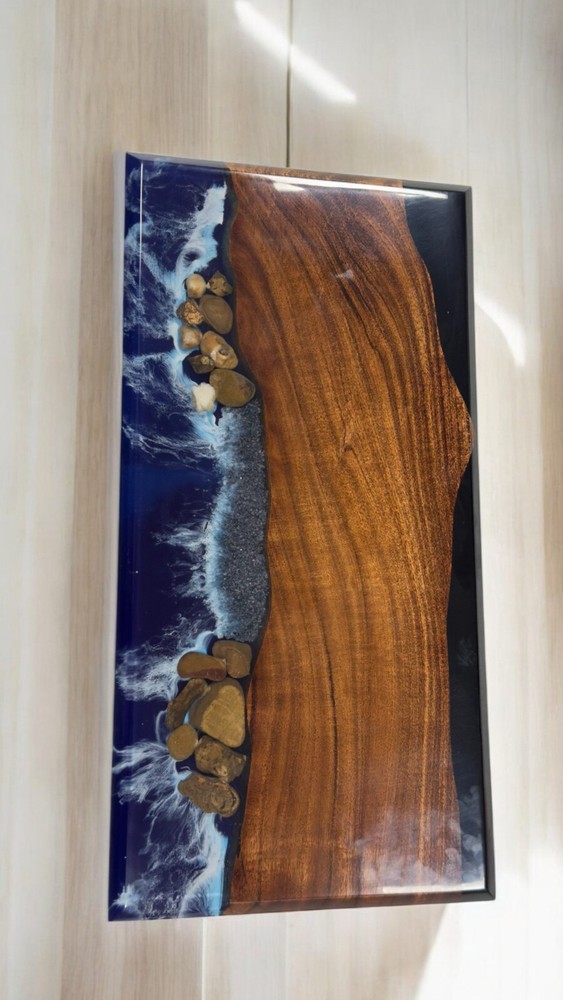 48 Inch Ocean Wave Epoxy Resin Dining Table Top Hotel Desk Furniture